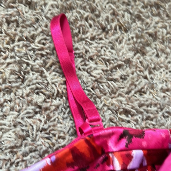 BCBGMaxAzaria Floral Strapless Dreas Hot Pink Sz 0 - Picture 8 of 8